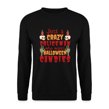 Effrayant drôle Halloween disant policier - Sweat-shirt Unisexe - noir - Devant - Alina (178cm) & Michal (187cm)