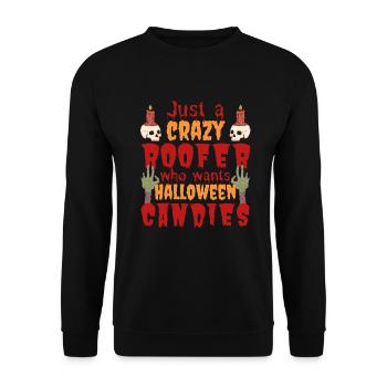 Creepy funny Halloween saying roofer - Unisex Sweatshirt - black - Front - Alina (178cm) & Michal (187cm)