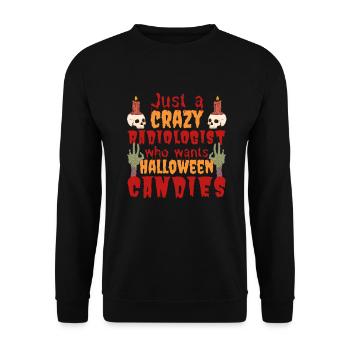 Creepy funny Halloween saying radiologist - Unisex Sweatshirt - black - Front - Alina (178cm) & Michal (187cm)