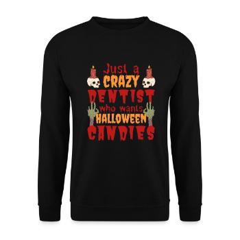 Creepy funny Halloween saying dentist - Unisex Sweatshirt - black - Front - Alina (178cm) & Michal (187cm)
