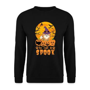 Cute Dwarf Spitz Halloween Costume Dog - Unisex Sweatshirt - black - Front - Alina (178cm) & Michal (187cm)