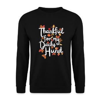 Reconnaissant pour mes feuilles d’automne de teckel teckel - Sweat-shirt Unisexe - noir - Devant - Alina (178cm) & Michal (187cm)