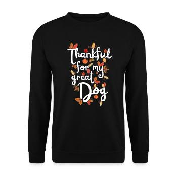 Reconnaissant pour mes grandes feuilles d’automne de chien de chien - Sweat-shirt Unisexe - noir - Devant - Alina (178cm) & Michal (187cm)