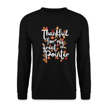Thankful for my Pointer Dog Autumn Leaves - Unisex Sweatshirt - black - Front - Alina (178cm) & Michal (187cm)
