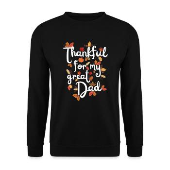 Thankful for my dad Autumn Papa Gratitude - Unisex Sweatshirt - black - Front - Alina (178cm) & Michal (187cm)