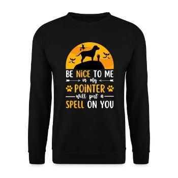Deutsch Pointer Halloween Costume Dog - Unisex Sweatshirt - black - Front - Alina (178cm) & Michal (187cm)