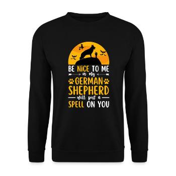 Berger allemand Halloween Costume Chien - Sweat-shirt Unisexe - noir - Devant - Alina (178cm) & Michal (187cm)