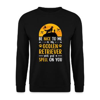 Golden Retriever Halloween Costume Dog - Unisex Sweatshirt - black - Front - Alina (178cm) & Michal (187cm)