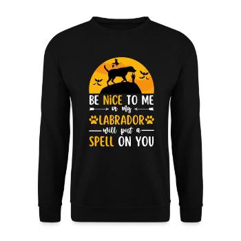 Labrador Retriever Halloween Costume Chien - Sweat-shirt Unisexe - noir - Devant - Alina (178cm) & Michal (187cm)
