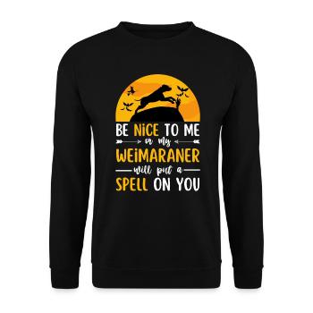 Weimaraner Halloween Costume Chien - Sweat-shirt Unisexe - noir - Devant - Alina (178cm) & Michal (187cm)