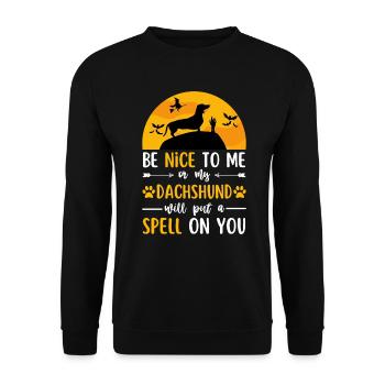 Dachshund Halloween Costume Dog - Unisex Sweatshirt - black - Front - Alina (178cm) & Michal (187cm)