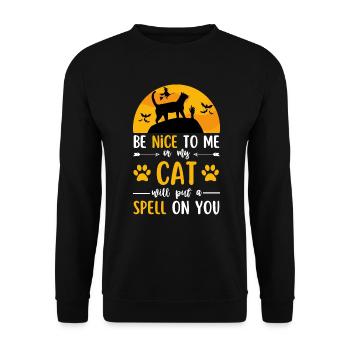Cat Halloween Costume - Unisex Sweatshirt - black - Front - Alina (178cm) & Michal (187cm)
