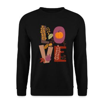 Amour Amour Automne Gratitude Citrouille - Sweat-shirt Unisexe - noir - Devant - Alina (178cm) & Michal (187cm)
