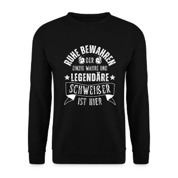 Legendärer Schweißer Beruf - Unisex Pullover - Schwarz - Vorne - Alina (178cm) & Michal (187cm)