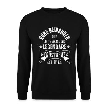 Legendärer Gerüstbauer Beruf - Unisex Pullover - Schwarz - Vorne - Alina (178cm) & Michal (187cm)