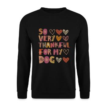 Reconnaissant pour mon chien Chien Automne Gratitude - Sweat-shirt Unisexe - noir - Devant - Alina (178cm) & Michal (187cm)