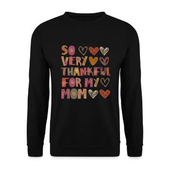 Thankful for my mom Autumn Mama Gratitude - Unisex Sweatshirt - black - Front - Alina (178cm) & Michal (187cm)