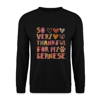 Reconnaissant pour mon bouvier bernois Autumn Grateful - Sweat-shirt Unisexe - noir - Devant - Alina (178cm) & Michal (187cm)