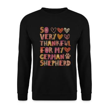 Reconnaissant pour le berger allemand Autumn Grateful - Sweat-shirt Unisexe - noir - Devant - Alina (178cm) & Michal (187cm)