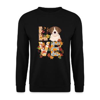 Pointer Dog Autumn Gratitude Love - Unisex Sweatshirt - black - Front - Alina (178cm) & Michal (187cm)