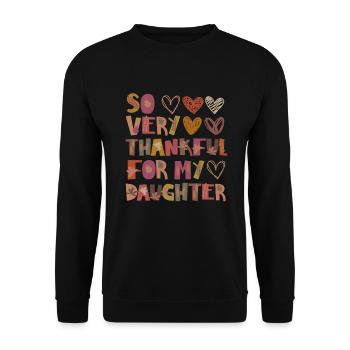 Thankful for daughter Autumn Daughter Gratitude - Unisex Sweatshirt - black - Front - Alina (178cm) & Michal (187cm)