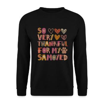 Reconnaissant pour ma gratitude d’automne de chien Samoyède - Sweat-shirt Unisexe - noir - Devant - Alina (178cm) & Michal (187cm)