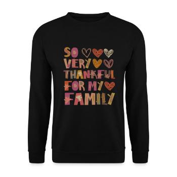 Merci pour ma famille Autumn Family Merci - Sweat-shirt Unisexe - noir - Devant - Alina (178cm) & Michal (187cm)