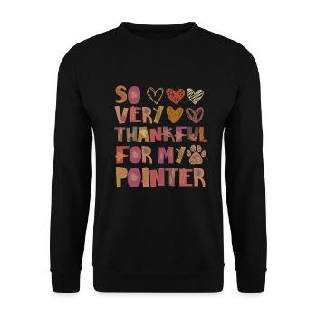 Thankful for my Pointer Dog Autumn Gratitude - Unisex Sweatshirt - black - Front - Alina (178cm) & Michal (187cm)
