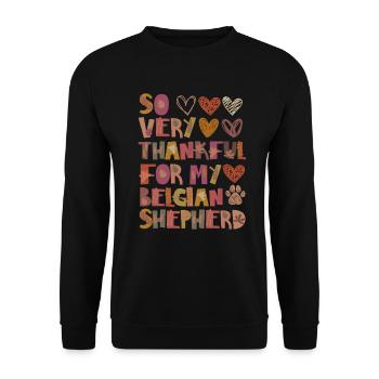 Reconnaissant pour le Berger Belge Autumn Grateful - Sweat-shirt Unisexe - noir - Devant - Alina (178cm) & Michal (187cm)