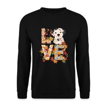 Chien dalmate Automne Gratitude Amour - Sweat-shirt Unisexe - noir - Devant - Alina (178cm) & Michal (187cm)