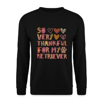 Thankful for my Retriever Hund Herbst Dankbarkeit - Unisex Pullover - Schwarz - Vorne - Alina (178cm) & Michal (187cm)