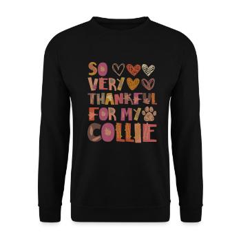Reconnaissant pour ma gratitude d’automne Collie Dog - Sweat-shirt Unisexe - noir - Devant - Alina (178cm) & Michal (187cm)