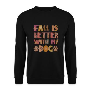L’automne est meilleur avec mon chien Chien Automne Gratitude - Sweat-shirt Unisexe - noir - Devant - Alina (178cm) & Michal (187cm)