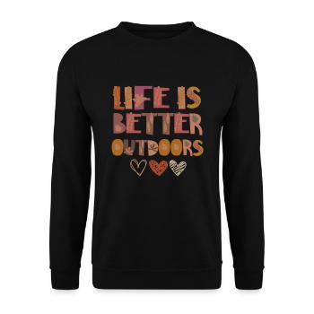 Forest Nature in Autumn Gratitude Leaves - Unisex Sweatshirt - black - Front - Alina (178cm) & Michal (187cm)