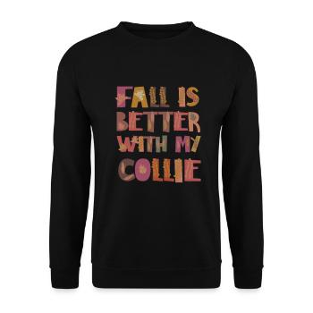 Reconnaissant pour ma gratitude d’automne Collie Dog - Sweat-shirt Unisexe - noir - Devant - Alina (178cm) & Michal (187cm)