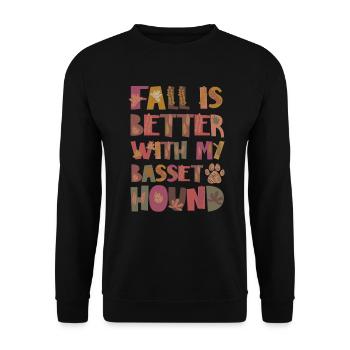 Thankful for my Basset Hound Herbst Gratitude - Unisex Sweatshirt - black - Front - Alina (178cm) & Michal (187cm)