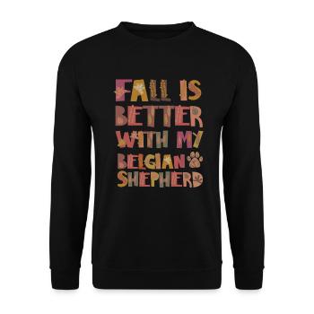 Reconnaissant pour le Berger Belge Autumn Grateful - Sweat-shirt Unisexe - noir - Devant - Alina (178cm) & Michal (187cm)