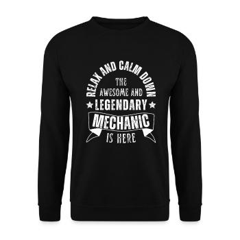 Legendary mechanic profession - Unisex Sweatshirt - black - Front - Alina (178cm) & Michal (187cm)