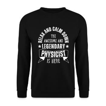 Legendäre Physiker Beruf - Unisex Pullover - Schwarz - Vorne - Alina (178cm) & Michal (187cm)