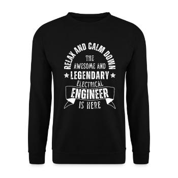 Legendary electrical engineering engineer is a profession here - Unisex Sweatshirt - black - Front - Alina (178cm) & Michal (187cm)