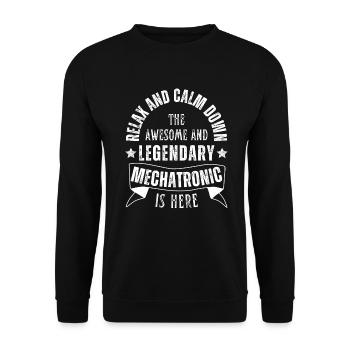 Legendary mechatronics technician profession - Unisex Sweatshirt - black - Front - Alina (178cm) & Michal (187cm)