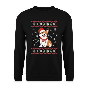 Noël Sweet Welsh Corgi Kawaii - Sweat-shirt Unisexe - noir - Devant - Alina (178cm) & Michal (187cm)