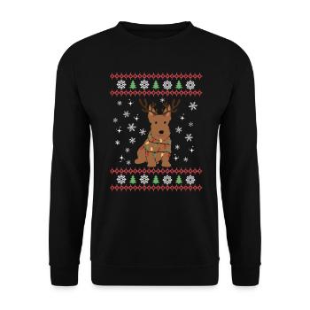 Süßer Scottish Terrier Welpe Weihnachten Kawaii - Unisex Pullover - Schwarz - Vorne - Alina (178cm) & Michal (187cm)