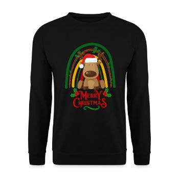 Christmas sweet moose kawaii - Unisex Sweatshirt - black - Front - Alina (178cm) & Michal (187cm)