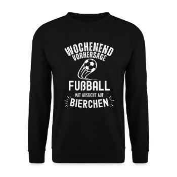 Fußball Fussball Bier lustiger Spruch Deutschland - Unisex Pullover - Schwarz - Vorne - Alina (178cm) & Michal (187cm)