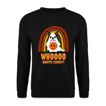 süßer Halloween Terrier Halloween Hund - Unisex Pullover - Schwarz - Vorne - Alina (178cm) & Michal (187cm)