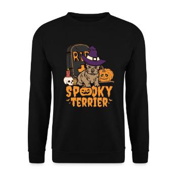 Mignon Silky Terrier Halloween Lover Kawaii - Sweat-shirt Unisexe - noir - Devant - Alina (178cm) & Michal (187cm)