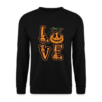 Maman Halloween Love Citrouille - Sweat-shirt Unisexe - noir - Devant - Alina (178cm) & Michal (187cm)