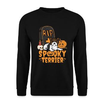 Cute Biewer Terrier Halloween Kawaii - Unisex Sweatshirt - black - Front - Alina (178cm) & Michal (187cm)