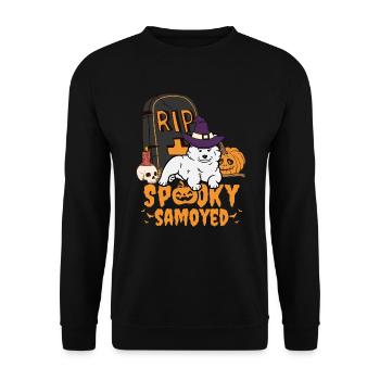 Cute Samoyed Halloween Dog - Unisex Sweatshirt - black - Front - Alina (178cm) & Michal (187cm)